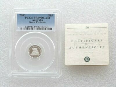 2003 Australia Koala $15 Platinum Proof 1/10oz Coin PCGS PR69 DCAM