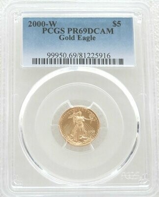 2000-W American Eagle $5 Gold Proof 1/10oz Coin PCGS PR69 DCAM