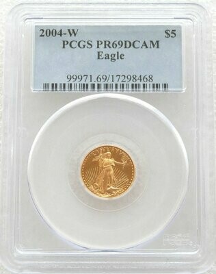 2004-W American Eagle $5 Gold Proof 1/10oz Coin PCGS PR69 DCAM