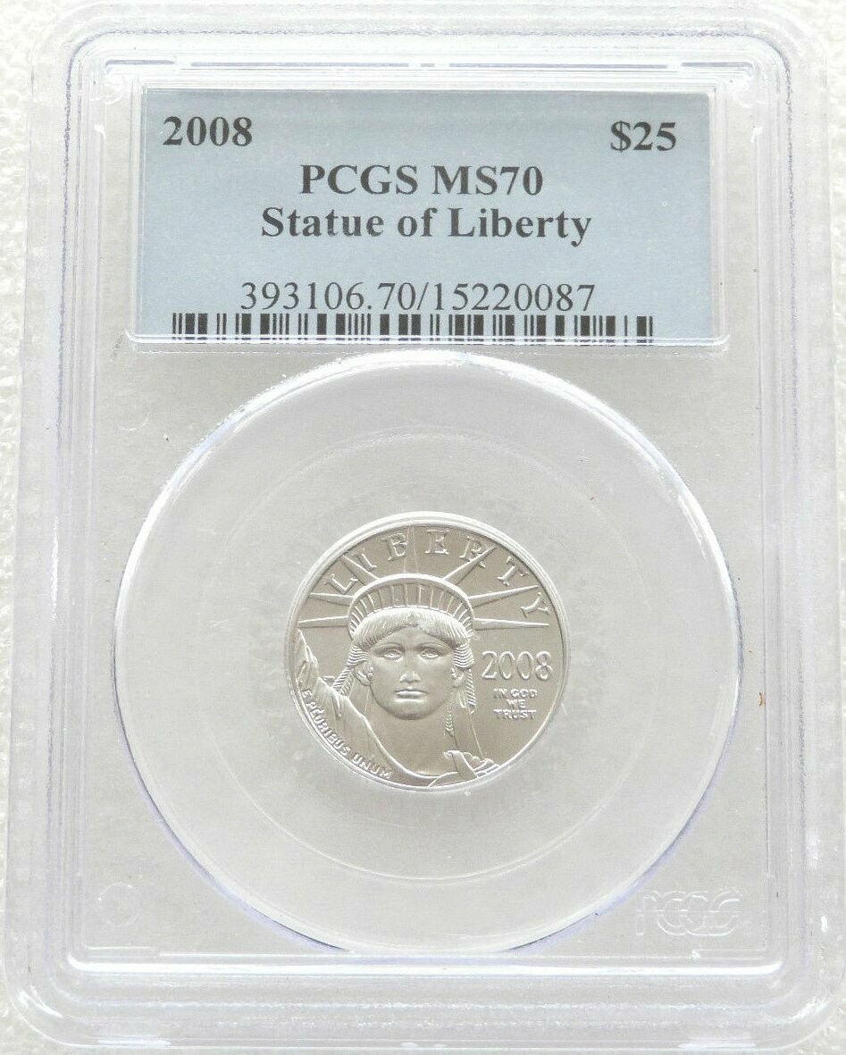 2008 American Eagle $25 Platinum 1/4oz Coin PCGS MS70