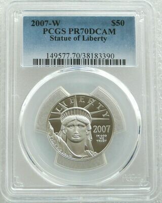 2007-W American Eagle $50 Platinum Proof 1/2oz Coin PCGS PR70 DCAM