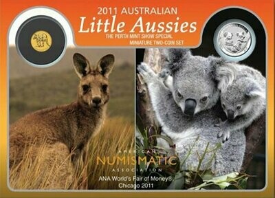 2011 Australia ANA Little Aussies Kangaroo $2 Gold Koala 10c Silver 2 Coin Set