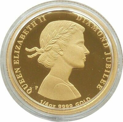 2012-P Australia Diamond Jubilee $25 Gold Proof 1/4oz Coin Box Coa