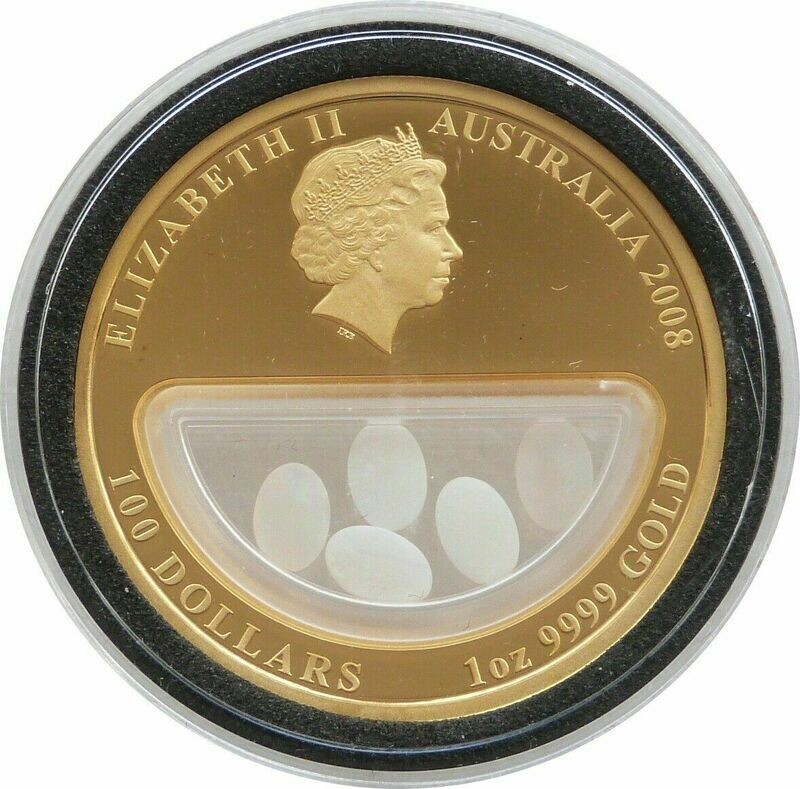 2008 Australia Treasures of Australia Opal $100 Gold Proof 1oz Coin Box Coa