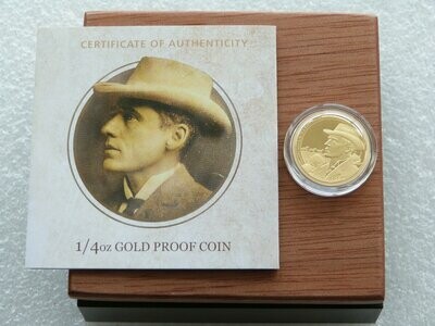2014-P Australia Banjo Paterson $25 Gold Proof 1/4oz Coin Box Coa