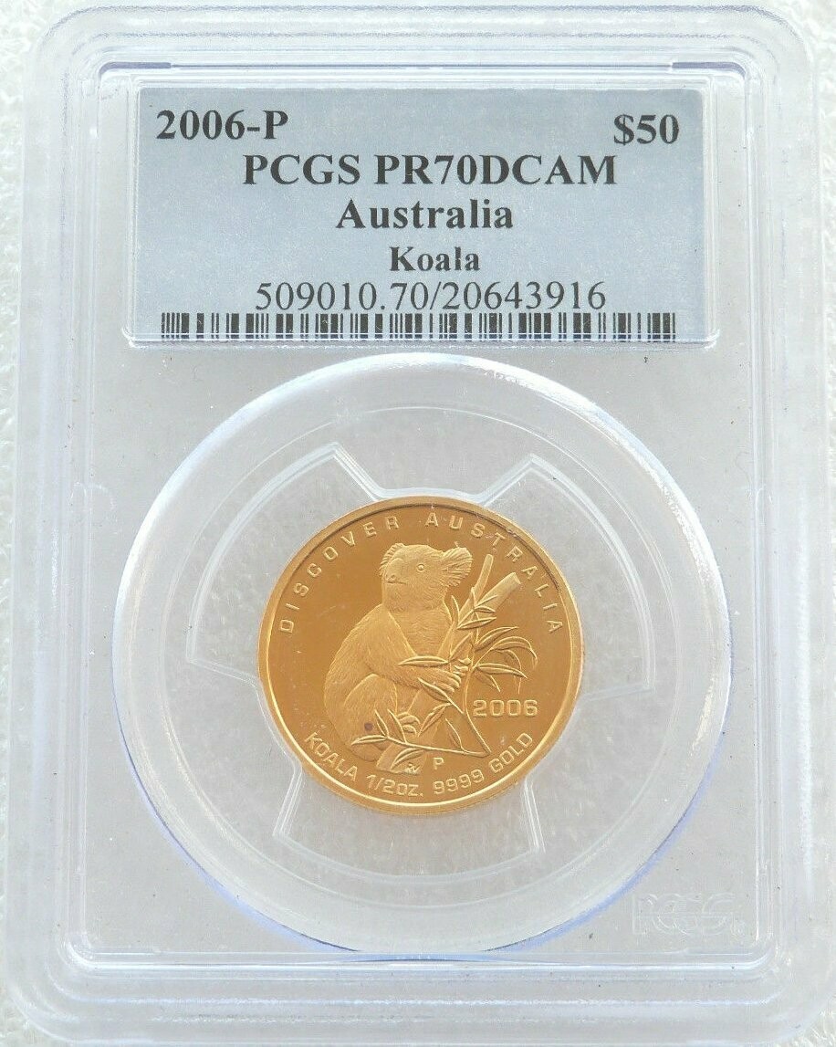 2006 Australia Discovery Series Koala $50 Gold Proof 1/2oz Coin PCGS PR70 DCAM