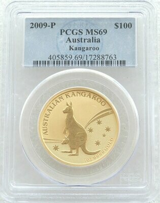 2009 Australia Kangaroo $100 Gold 1oz Coin PCGS MS69