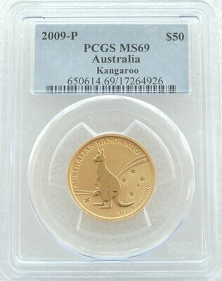 2009 Australia Kangaroo $50 Gold 1/2oz Coin PCGS MS69