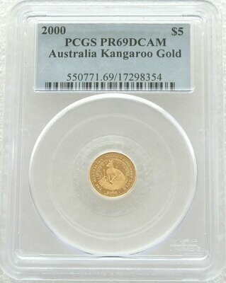 2000 Australia Kangaroo $5 Gold Proof 1/20oz Coin PCGS PR69 DCAM