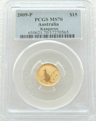 2009 Australia Kangaroo $15 Gold 1/10oz Coin PCGS MS70