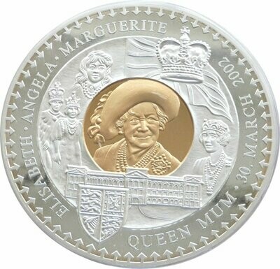 2002 Zambia Queen Mother Memorial 100,000 Kwacha Silver Proof 3 Kilo Coin Bag & Coa