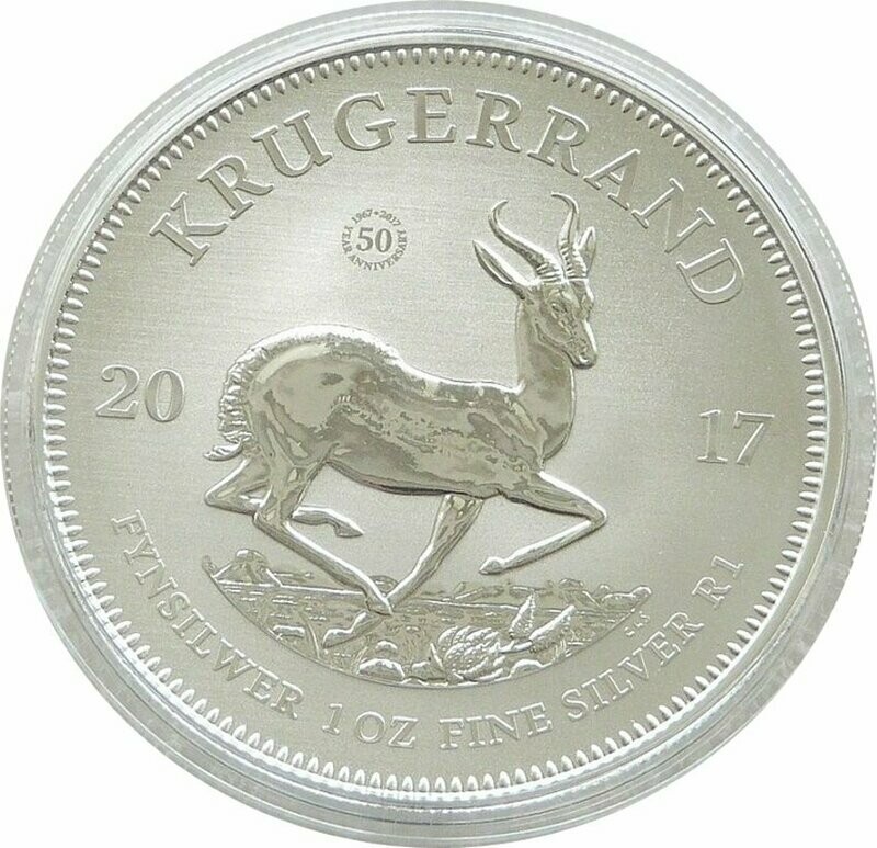2017 South Africa 50th Anniversary Privy Mark Krugerrand Silver 1oz Coin