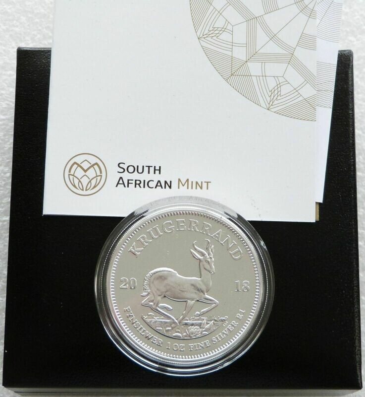 2018 South Africa Krugerrand Silver Proof 1oz Coin Box Coa
