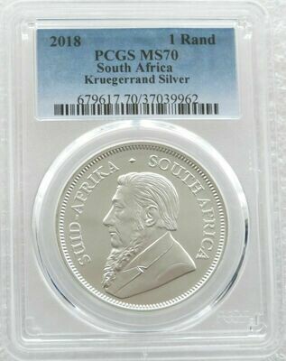 2018 South Africa Krugerrand Silver 1oz Coin PCGS MS70