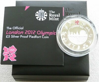 2012 London Olympic Games Piedfort £5 Silver Proof Coin Box Coa