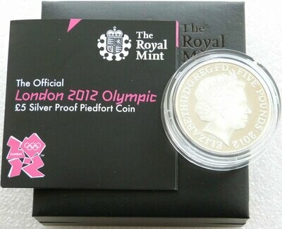 2012 London Olympic Games Piedfort £5 Silver Proof Coin Box Coa