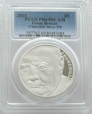 2015 Winston Churchill Piedfort £5 Silver Proof Coin PCGS PR69 DCAM