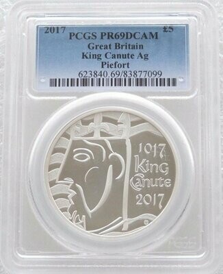 2017 King Canute Coronation Piedfort £5 Silver Proof Coin PCGS PR69 DCAM