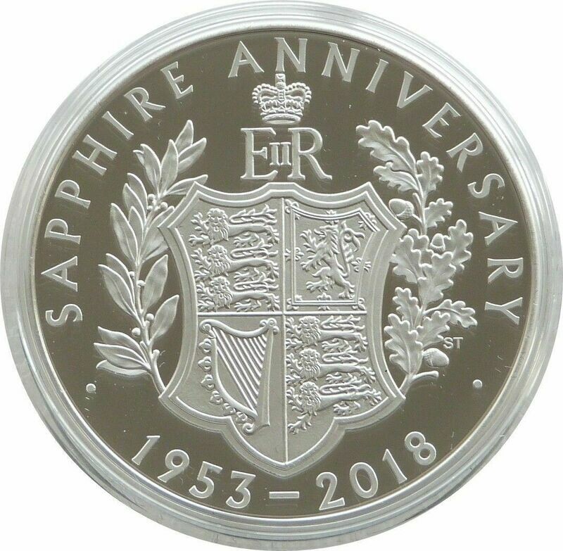 2018 Sapphire Coronation Piedfort £5 Silver Proof Coin Box Coa