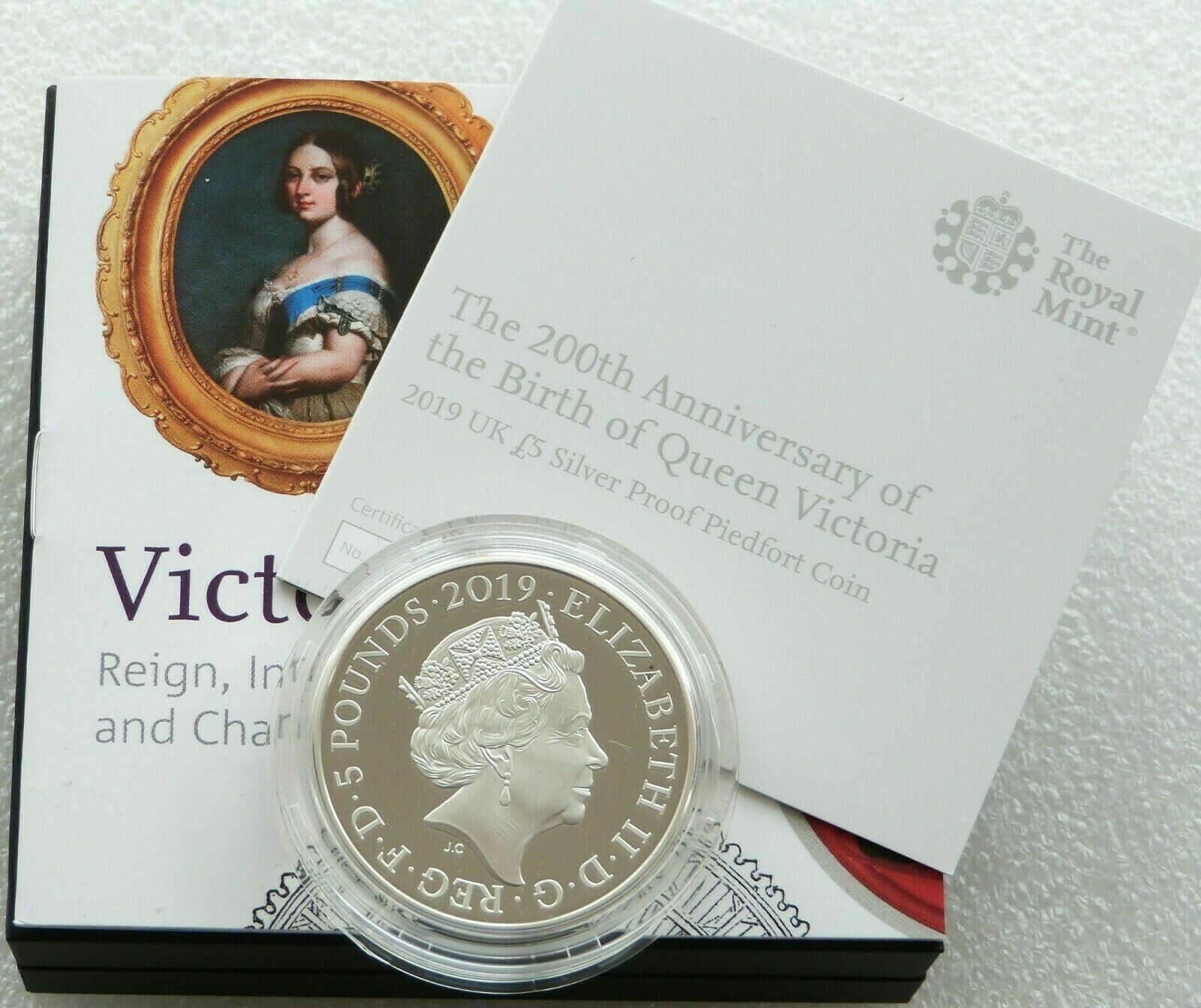 2019 Royal Mint Birth of Queen Victoria £5 Five Pound Silver Proof Coin Box Coa 