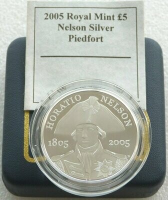 2005 Horatio Nelson Piedfort £5 Silver Proof Coin Box Coa