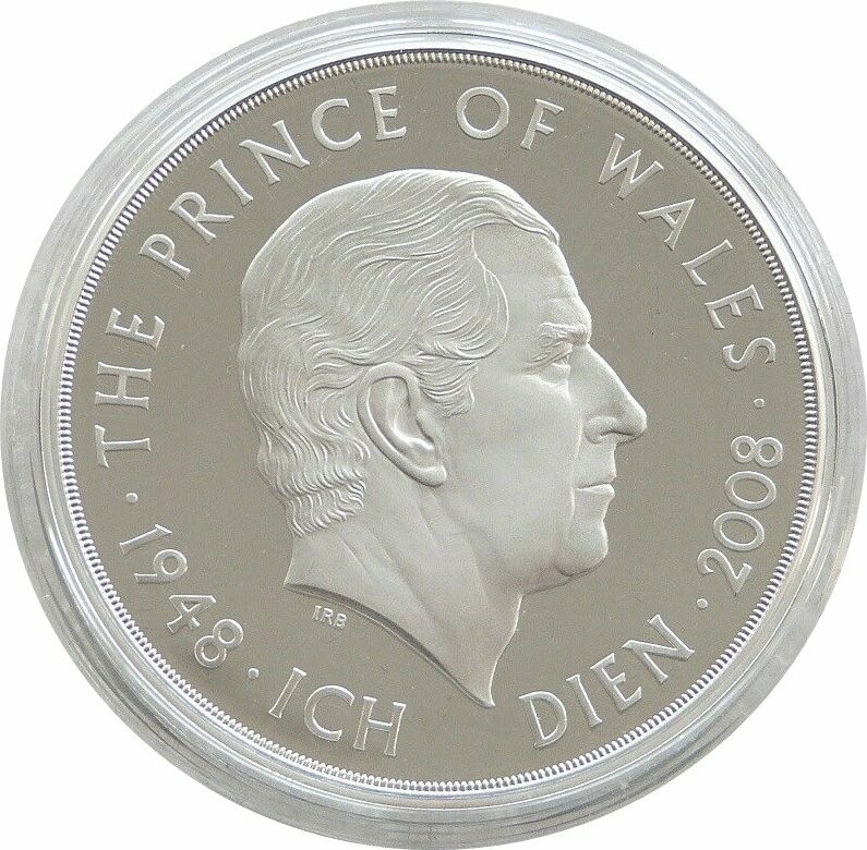 2008 Prince Charles of Wales Piedfort £5 Silver Proof Coin