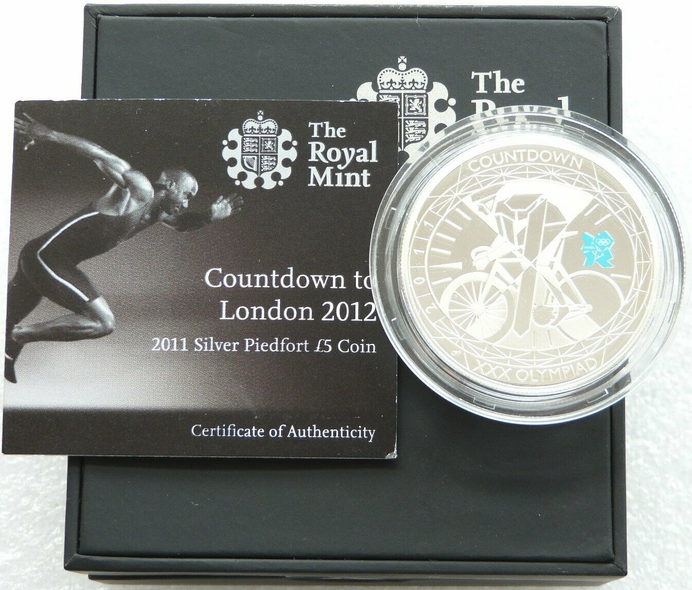 2011 London Olympic Games Countdown Piedfort £5 Silver Proof Coin Box Coa