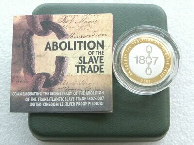 2007 Abolition of the Slave Trade Piedfort £2 Silver Proof Coin Box Coa