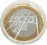 2008 London Olympic Games Centenary Piedfort £2 Silver Proof Coin