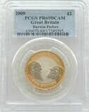 2009 Charles Darwin Piedfort £2 Silver Proof Coin PCGS PR69 DCAM