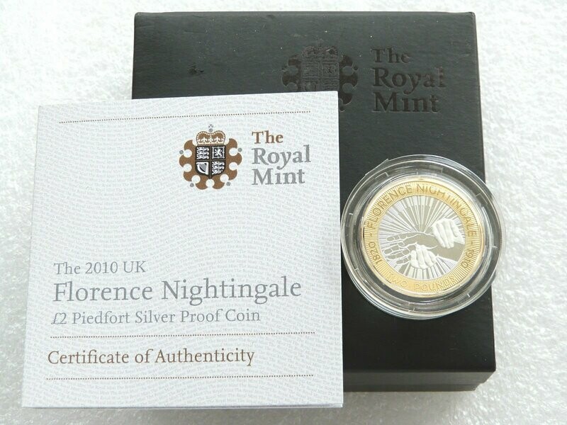 2010 Florence Nightingale Piedfort £2 Silver Proof Coin Box Coa