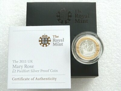 2011 Mary Rose Piedfort £2 Silver Proof Coin Box Coa