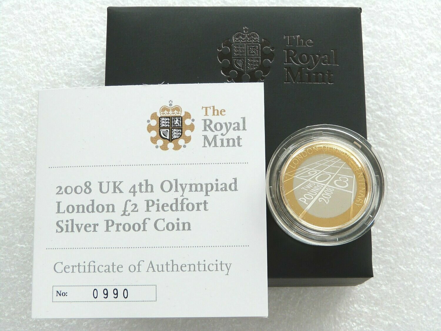 2008 London Olympic Games Centenary Piedfort £2 Silver Proof Coin Box Coa