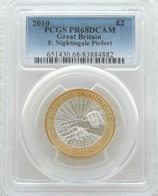 2010 Florence Nightingale Piedfort £2 Silver Proof Coin PCGS PR68 DCAM