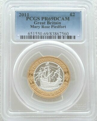 2011 Mary Rose Piedfort £2 Silver Proof Coin PCGS PR69 DCAM