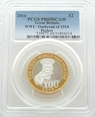 2014 First World War Outbreak Kitchener Piedfort £2 Silver Proof Coin PCGS PR69 DC