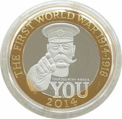 2014 First World War Outbreak Kitchener Piedfort £2 Silver Proof Coin Box Coa