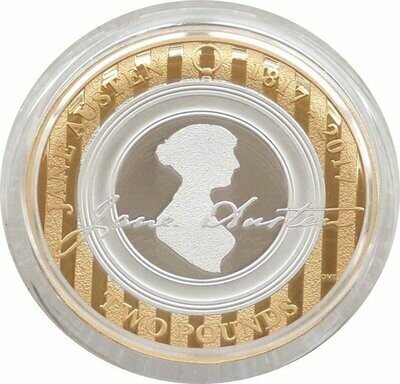 2017 Jane Austen Piedfort £2 Silver Proof Coin Box Coa