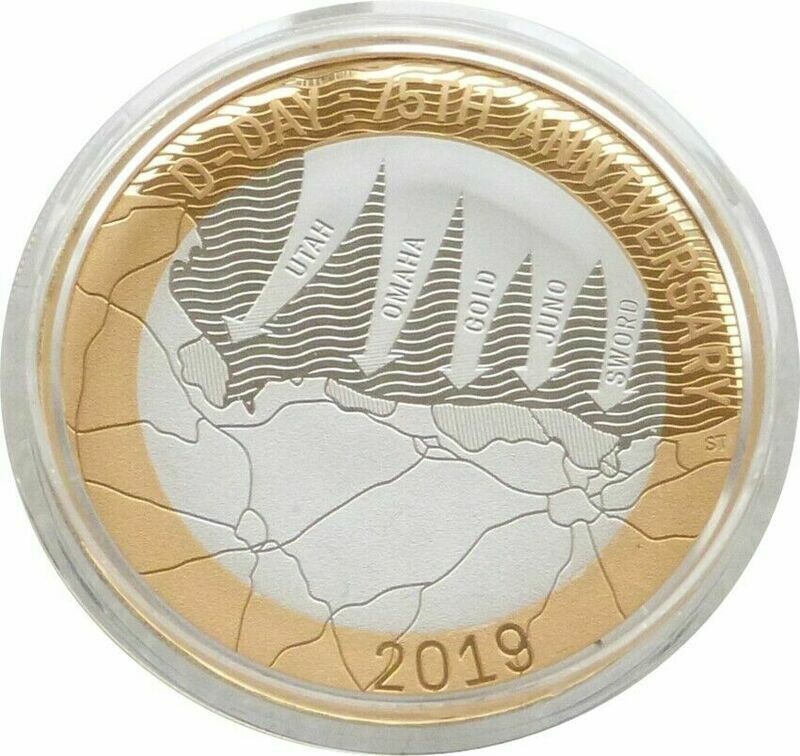 2019 D-Day Landings Piedfort £2 Silver Proof Coin Box Coa