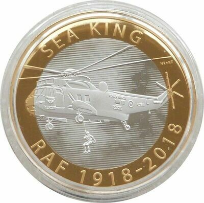 2018 Royal Air Force RAF Sea King Piedfort £2 Silver Proof Coin Box Coa