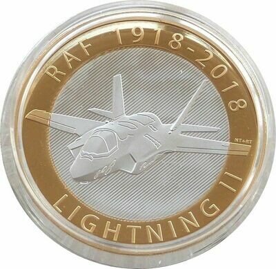 2018 Royal Air Force RAF F-35 Lightning II Piedfort £2 Silver Proof Coin Box Coa