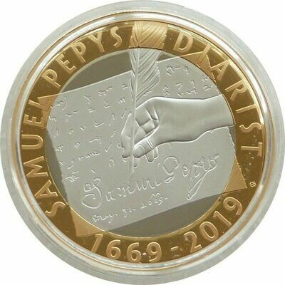 2019 Samuel Pepys Piedfort £2 Silver Proof Coin