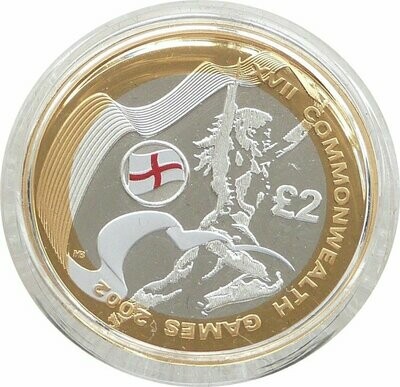 2002 Commonwealth Games England Piedfort £2 Silver Proof Coin
