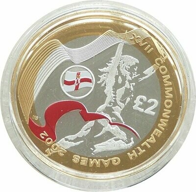 2002 Commonwealth Games Northern Ireland Piedfort £2 Silver Proof Coin