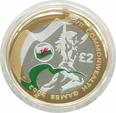 2002 Commonwealth Games Wales Piedfort £2 Silver Proof Coin
