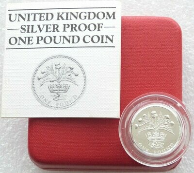 1984 Scottish Thistle Piedfort £1 Silver Proof Coin Box Coa