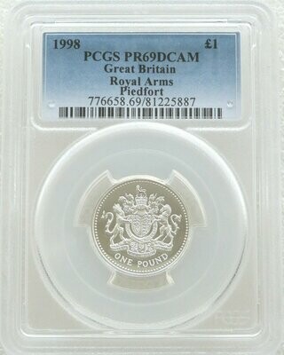 1998 Royal Arms Piedfort £1 Silver Proof Coin PCGS PR69 DCAM