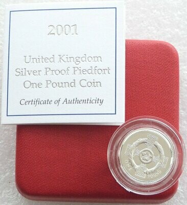 2001 Irish Celtic Cross Piedfort £1 Silver Proof Coin Box Coa