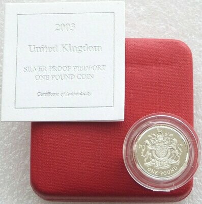 2003 Royal Arms Piedfort £1 Silver Proof Coin Box Coa
