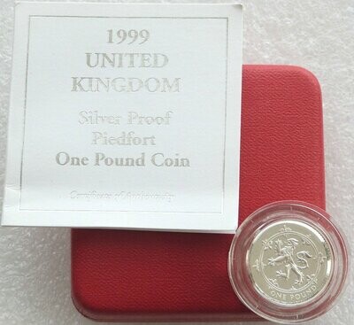 1999 Scottish Rampant Lion Piedfort £1 Silver Proof Coin Box Coa